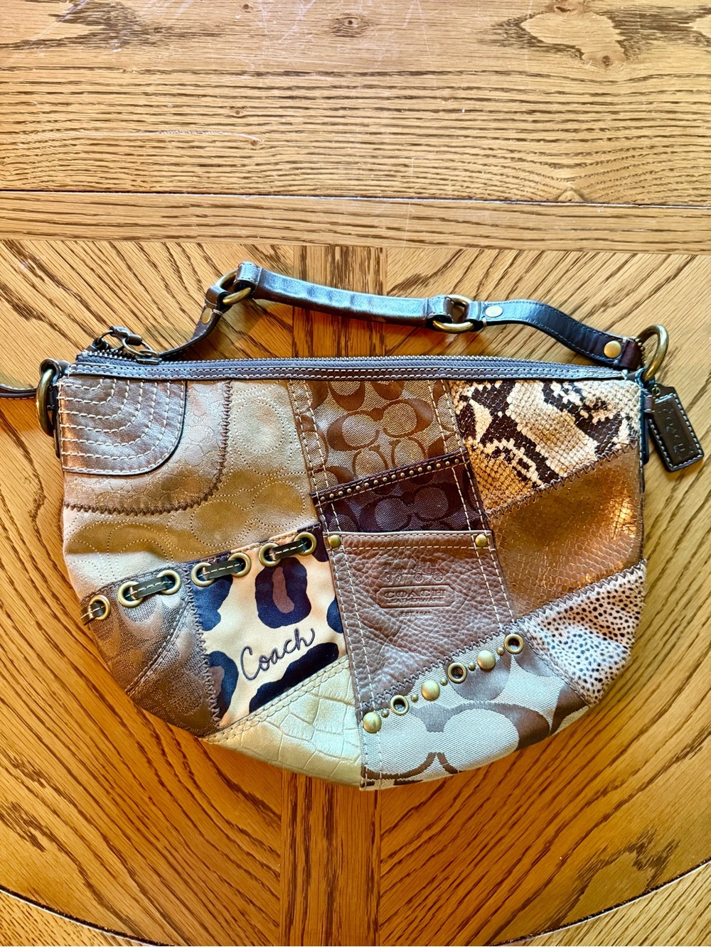 Coach Soho Y2K Brown Multi Patchwork Signature Shoulder Bag - Vintage from 2000
